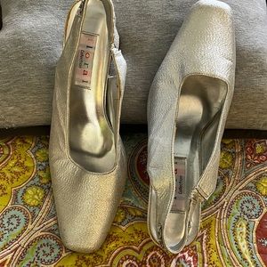 Vintage silver sling-back shoes